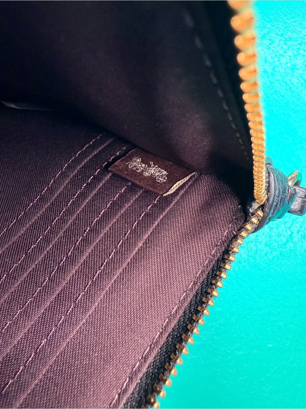 COACH Double Zip Wallet Wristlet CX161 🤎🖤